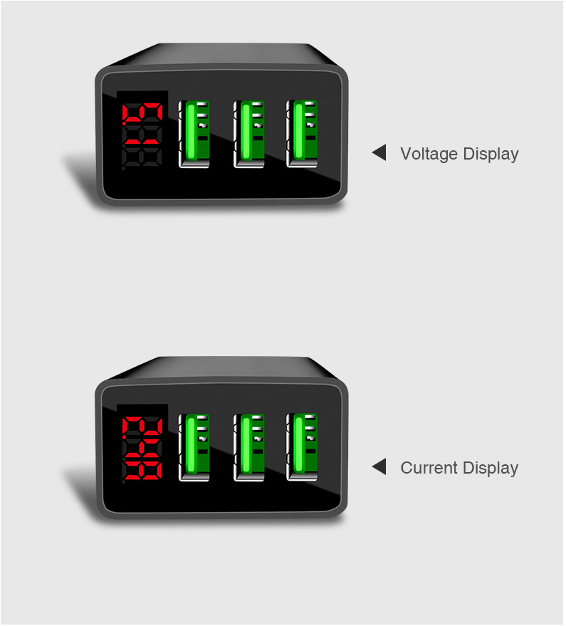 PBG 3 port LED Display Wall Charger and XL 10FT Charger